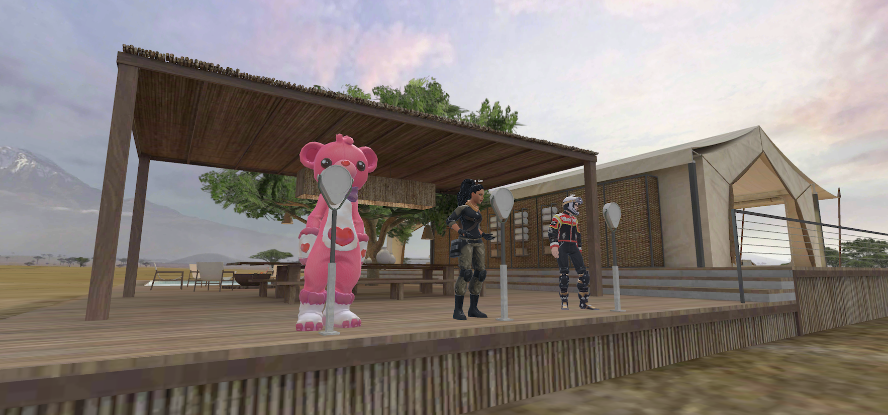 avatars in an outdoor environment